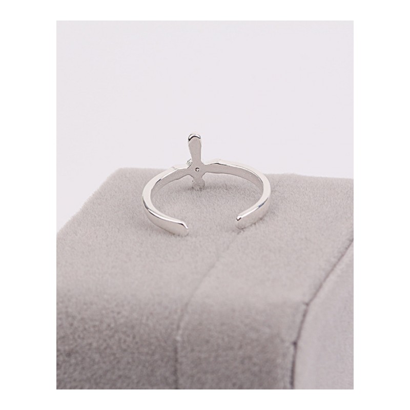 韩版时尚简约气质925银针十字架戒指 韩版饰品YWJY0600送女朋友七夕情人节礼物