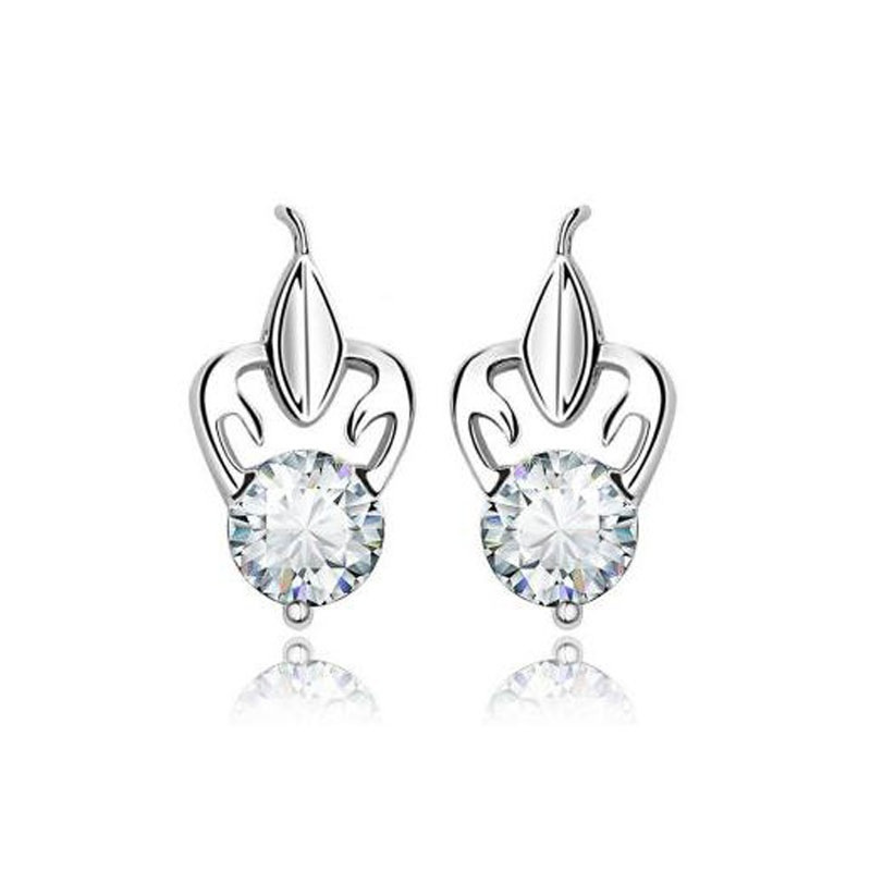 镀925银十二星座情侣男女款耳钉送女朋友七夕情人节礼物