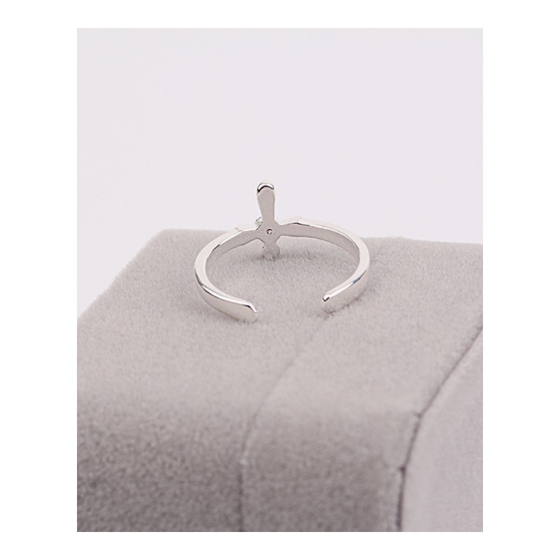 韩版时尚简约气质925银针十字架戒指 韩版饰品YWJY0600送女朋友七夕情人节礼物