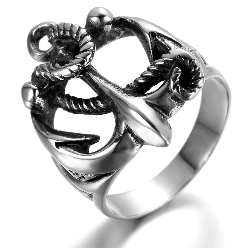 新款韩版时尚百搭朋克风饰品钛钢手饰男生戒指FRMY7814送女朋友七夕情人节礼物