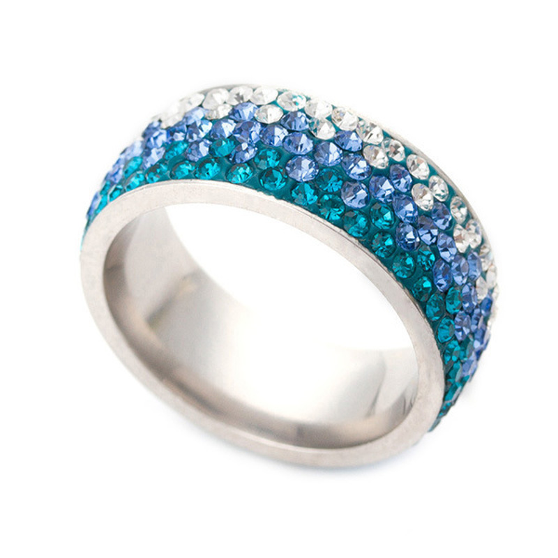 欧美时尚流行不锈钢镶钻气质戒指饰品YWTJDZ4343送女朋友七夕情人节礼物