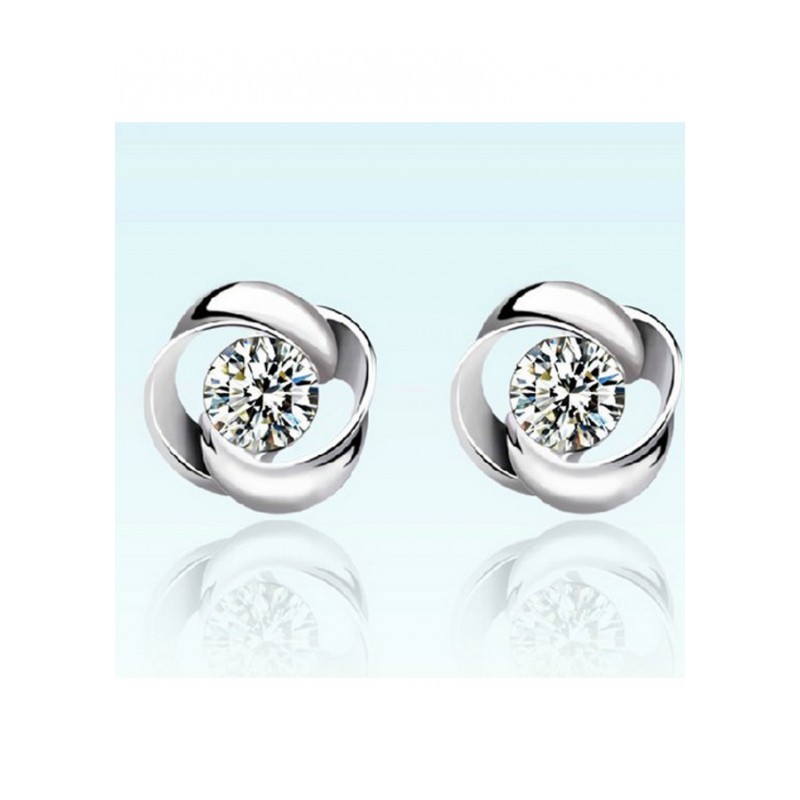 新款s925耳钉女韩版镶钻简约银耳饰送女友SZYG0054送女朋友七夕情人节礼物