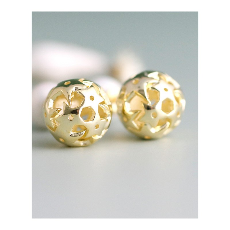 新款s925耳钉珍珠电镀18K金星星欧美女银耳饰SZYJ7241送女朋友七夕情人节礼物