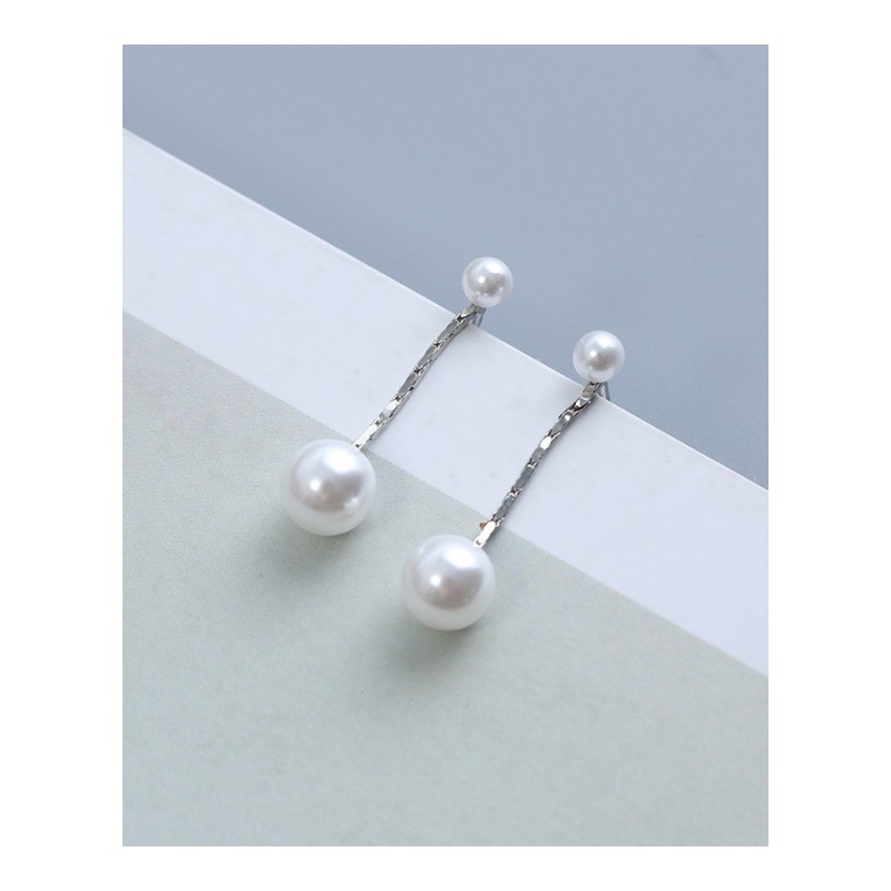 耳钉女款新款 潮流欧美气质长款大小珍珠耳环耳坠X1D251送女朋友七夕情人节礼物