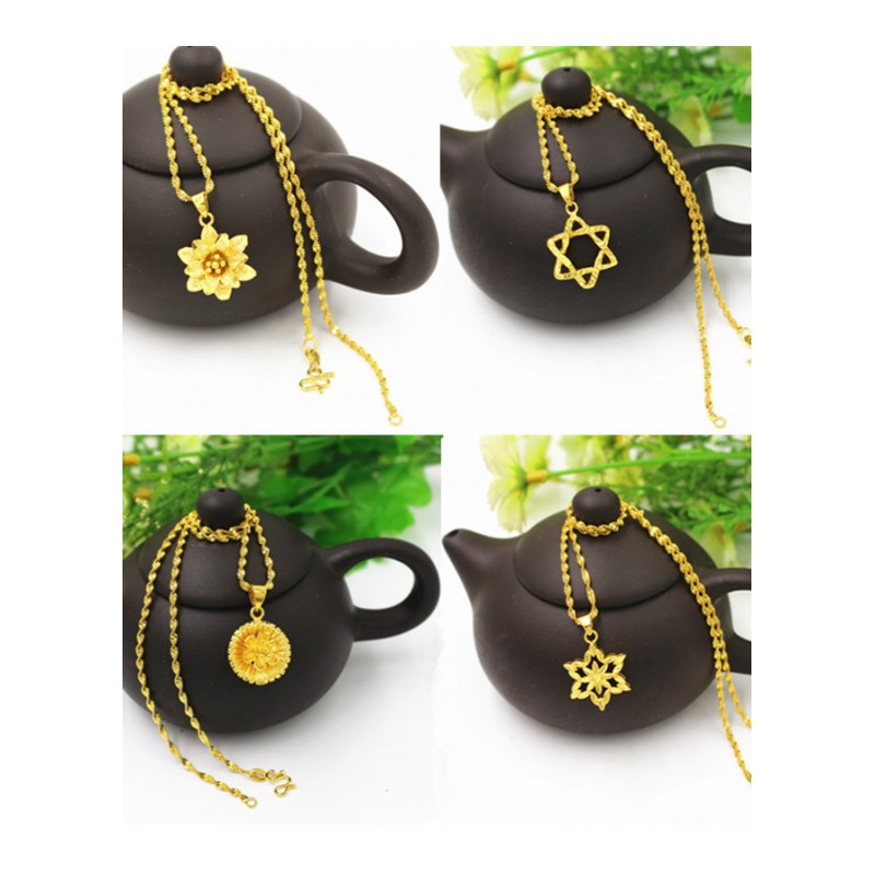 简约短款流行饰品防欧币越南沙金配饰韩版女式锁骨链YWTT7402送女朋友七夕情人节礼物