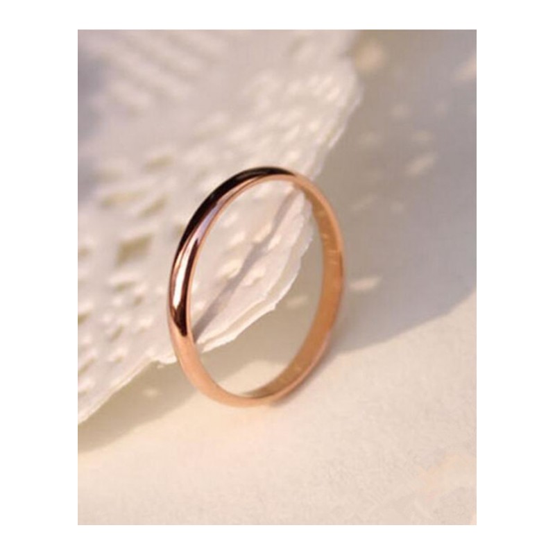 钛钢光面造型指环男女款情侣戒指手饰首饰品送女朋友七夕情人节礼物