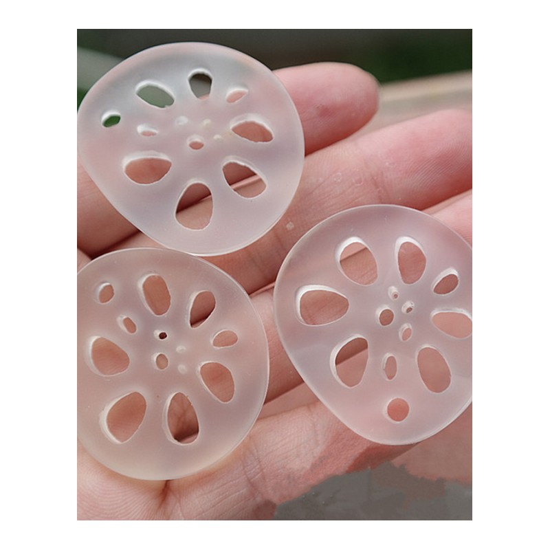 玉髓莲藕片造型镂空坠男款女款项链锁骨链首饰品 带证书送女朋友七夕情人节礼物