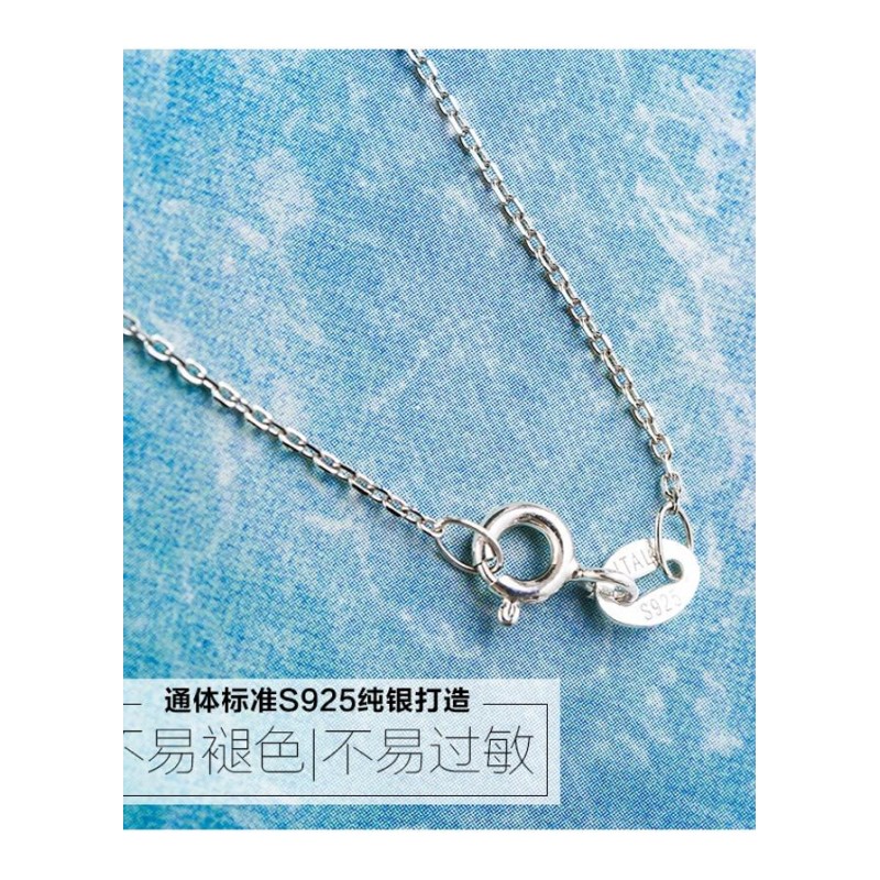 日韩国S925纯银美人鱼坠项链公主童话气质简约百搭鱼尾巴锁骨链送女朋友七夕情人节礼物