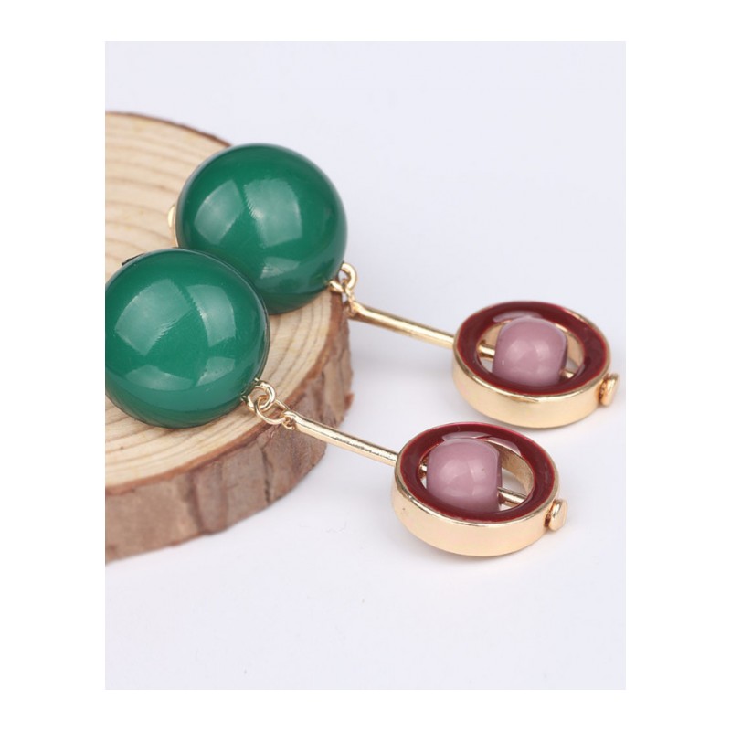 新款韩版时尚可爱耳钉耳坠网红个性简约圆球女士耳饰YWZH3021送女朋友七夕情人节礼物