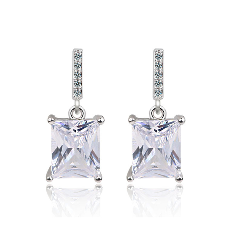 韩版新款时尚气质百搭创意微镶锆石耳钉镶钻耳饰女士耳环YWZH6671送女朋友七夕情人节礼物