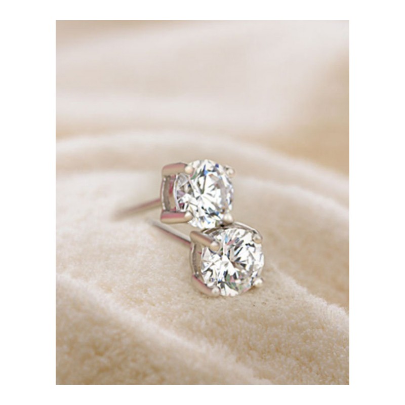 耳钉女款新款 闪锆石气质时尚小耳环耳扣耳饰R2D120送女朋友七夕情人节礼物