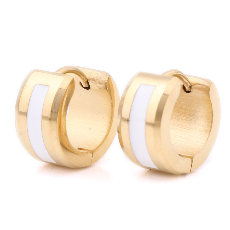 耳钉男女款新款 不锈钢耳扣耳环学生情侣耳饰S2D468送女朋友七夕情人节礼物