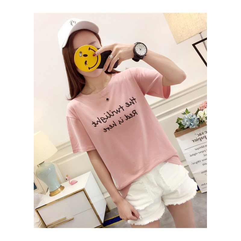 2018夏装韩版女短袖ulzzang半袖上衣宽松学生体恤打底衫女
