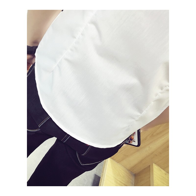 男士短袖衬衫韩版修身休闲衬衫男短袖学生时尚青少年白色衬衣潮
