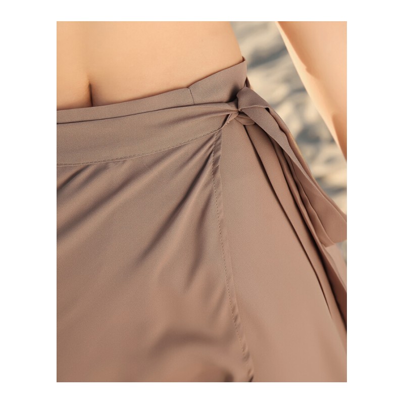 夏天纯色百搭雪纺海边度假沙滩裙一片式裙子半身裙长裙女