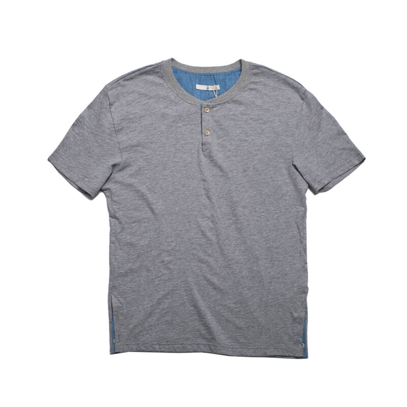 6.8卖些衣服做好看的秋装两粒扣棒球领的T恤灰色