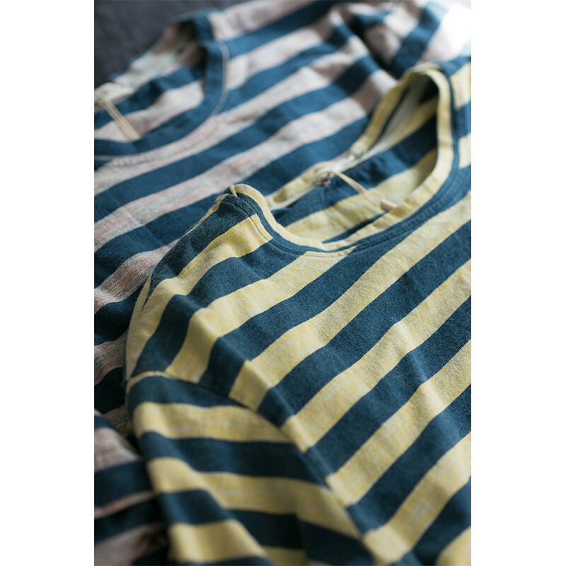 [买三免一]|隐匿粉色和黄色的海魂衫短袖T恤夏季宽松T恤