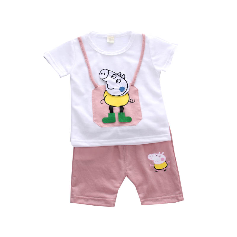 女宝宝夏装套装0一1-2-3岁韩版潮纯棉半短袖夏季新款童装婴儿衣服