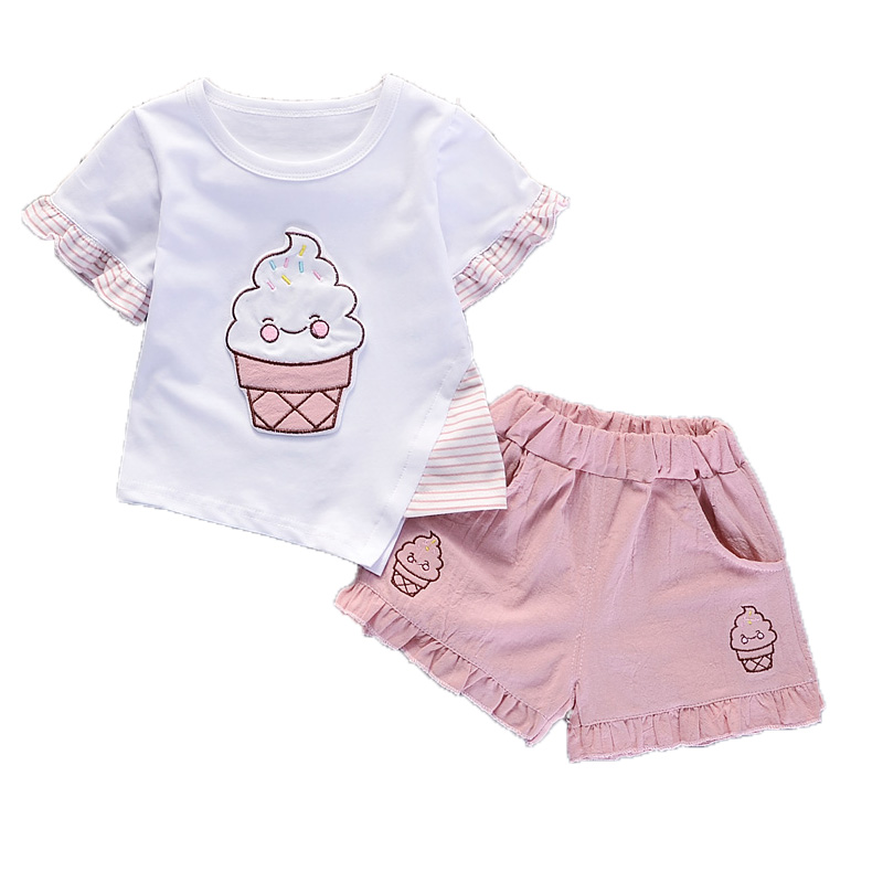 女宝宝夏装套装0一1-2-3周岁韩版潮小童洋气小孩纯棉短袖半袖衣服