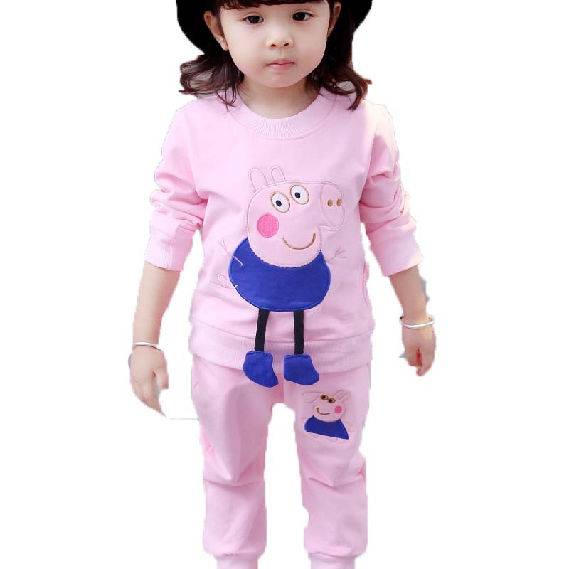 小猪佩奇童装女宝宝秋装套装韩版长袖外套卫衣T0-1-3-5岁小孩衣服