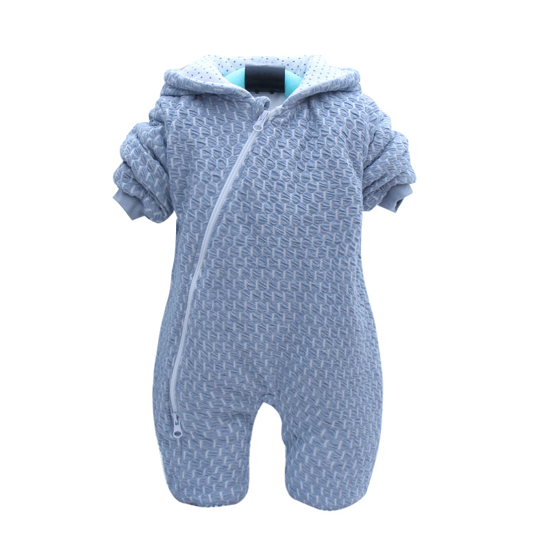 婴儿棉衣新生儿哈衣3-6-9个月男女宝宝秋冬装加厚爬服卡通长袖冬