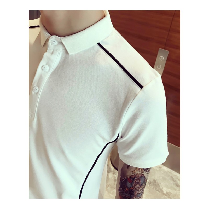 夏季男士短袖T恤 翻领时尚polo衫男修身韩版潮流半袖体恤男装衣服