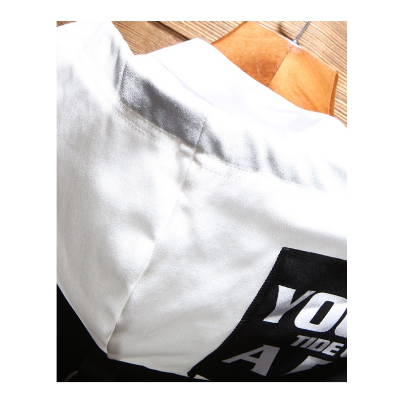 2018春秋季男士长袖T恤韩版潮流体恤衣服男装撞色连帽卫衣套头衫