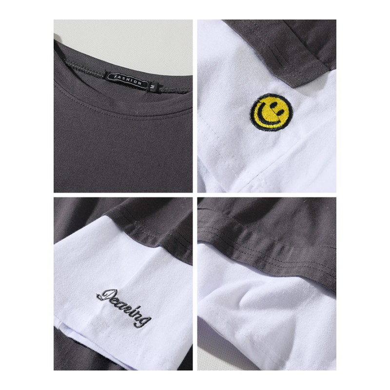 短袖男士休闲T恤夏季韩版宽松潮牌半截袖潮流圆领体恤上衣服男装