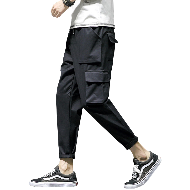 休闲裤子男韩版潮流宽松百搭九分哈伦裤ins直筒潮牌多口袋工装裤