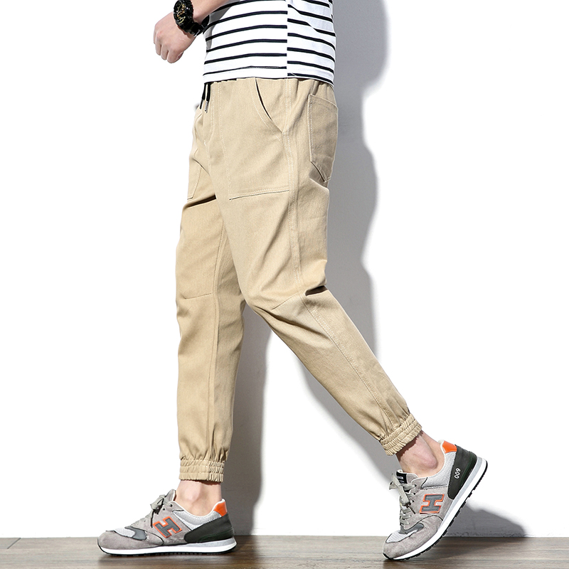 夏季男裤子韩版潮流修身小脚百搭原宿风休闲快手红人同款收口卫裤