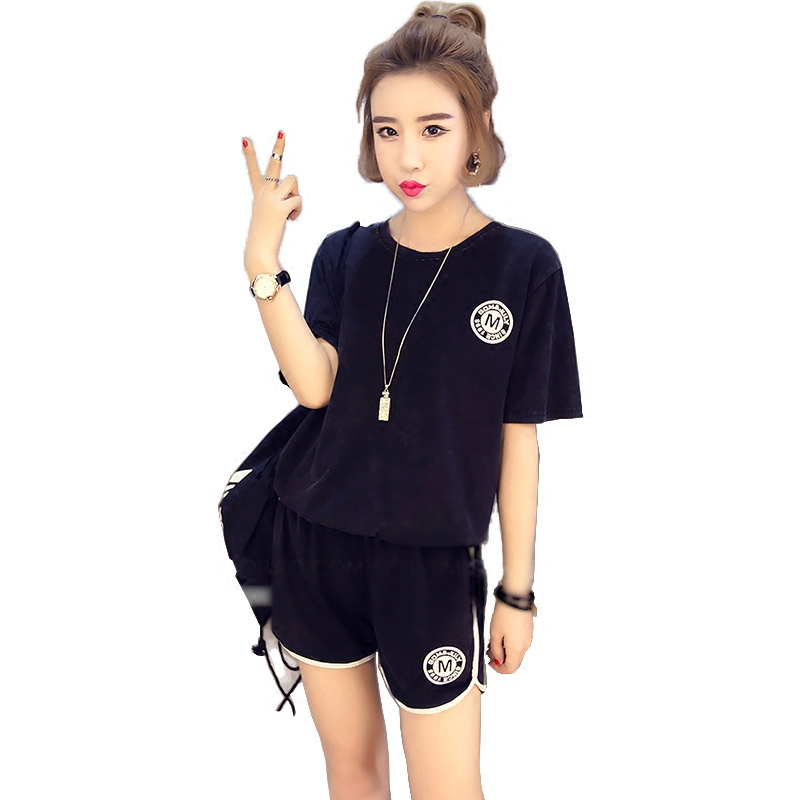 2018夏季女士短袖睡衣韩版宽松大码学生两件套装少女家居服可外穿