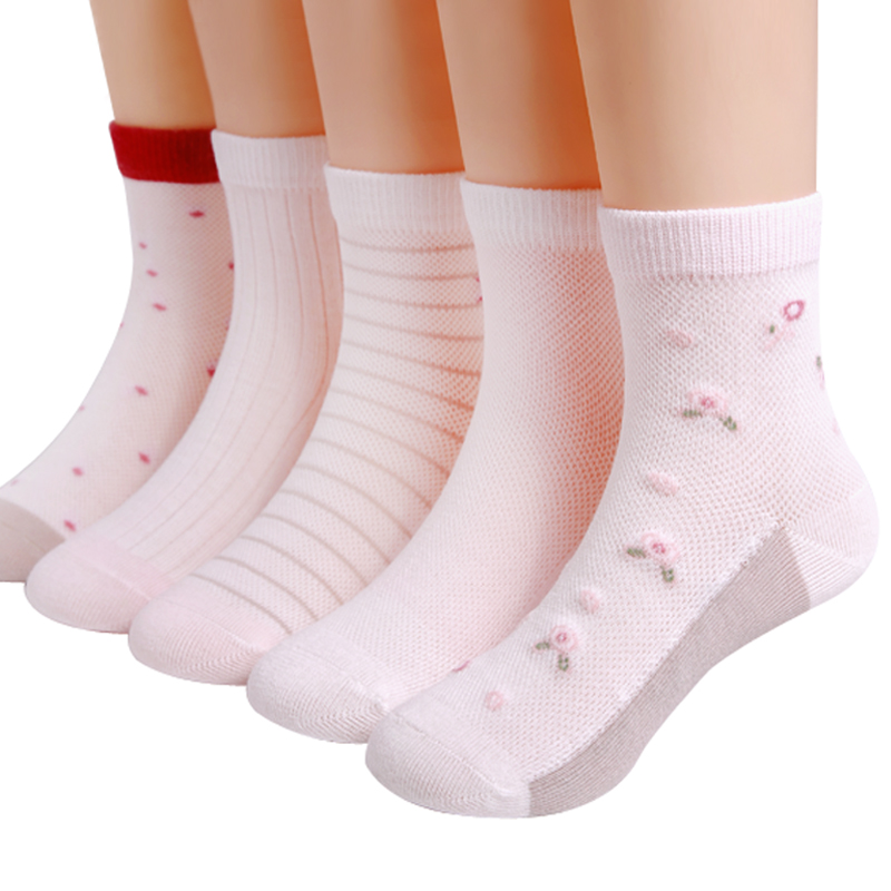 蔷薇花语 女童袜子纯棉薄款女孩春秋夏季中筒袜儿童袜子3-5-7-9岁
