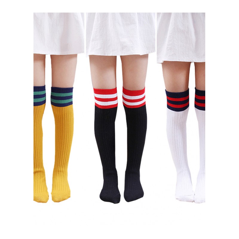 女童棉袜韩版宝宝袜儿童堆堆袜半筒袜长筒袜男童过膝足球袜