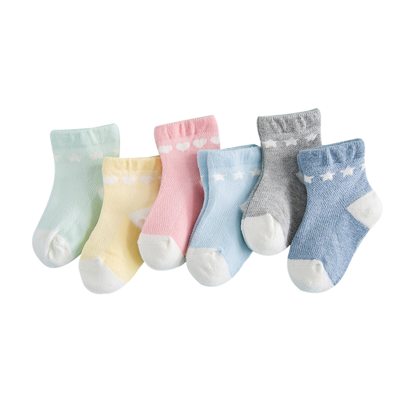 新生婴儿纯棉袜子春秋宝宝薄款夏季6-12个月0-1岁3-5-7-9女童男童