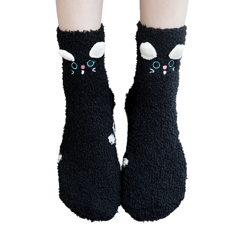 地板袜睡眠珊瑚绒袜子男女秋冬款圣诞礼盒毛巾袜成人加厚家居短袜