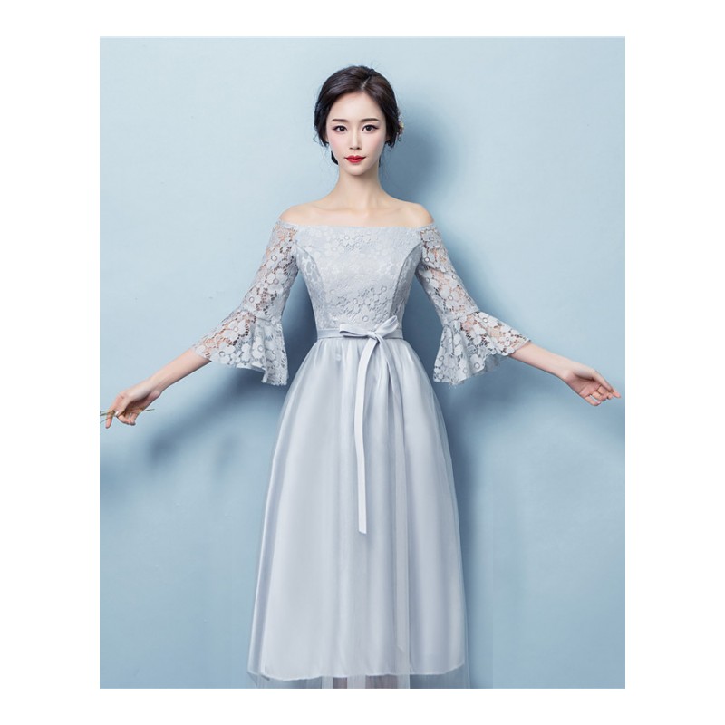 伴娘礼服2018新款韩版中长款春季伴娘团姐妹裙短款连衣裙伴娘服女