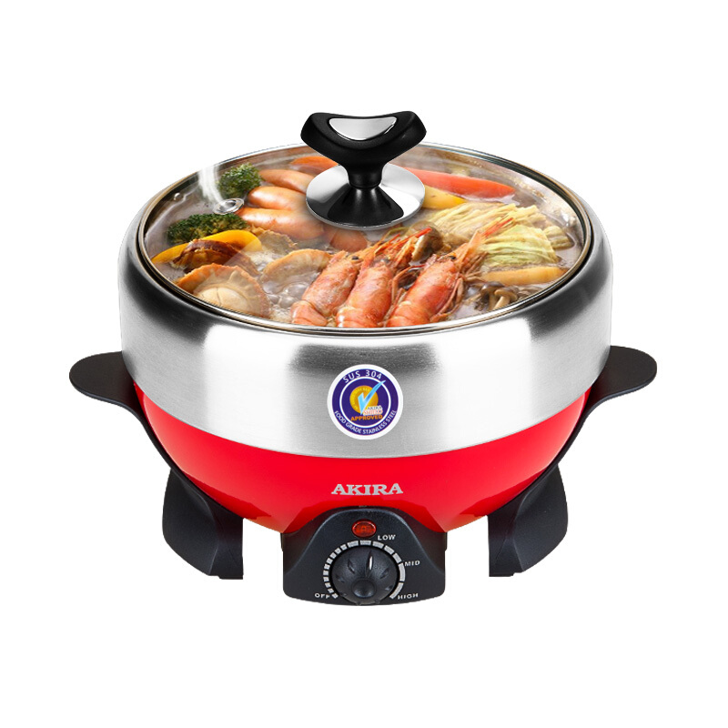 新加坡爱家乐（AKIRA）2L电火锅KL-A55/SG多功能分体家用电煮锅