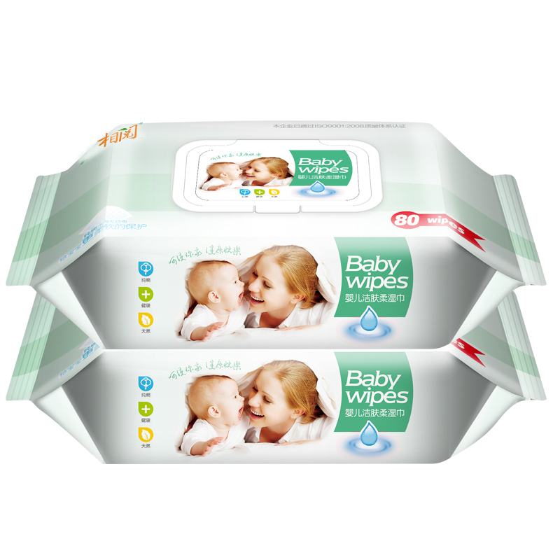 相阅婴儿湿巾3包×80抽 手口通用湿纸巾通用湿巾