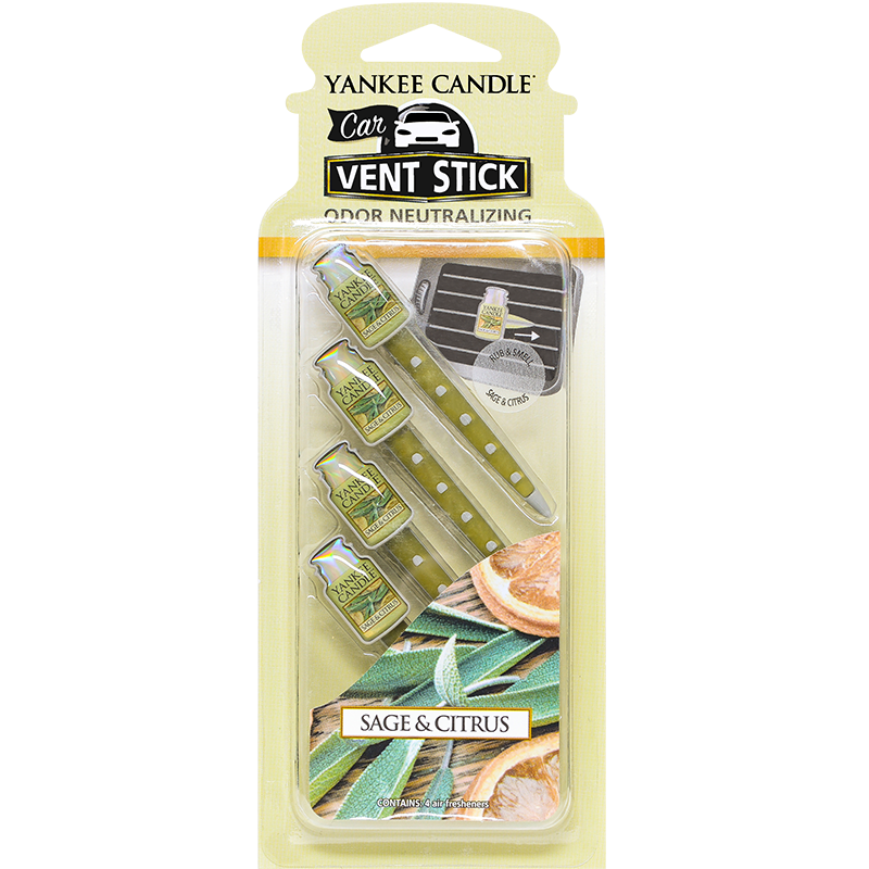 YankeeCandle扬基美国进口汽车香水 车载车用出风口香水 汽车用品摆件芳香夹 鼠尾草香橘