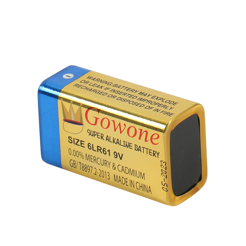 Gowone购旺 无汞环保碱性电池出口简装 9V电池 6LR61 无线话筒万用表烟雾报警器电池 2节