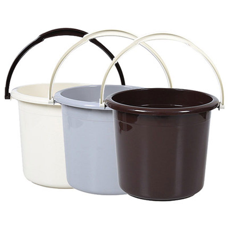 混色3个装塑料水桶手提圆形加厚储水桶收纳桶家用生活日用家庭清洁用品清洁工具简约