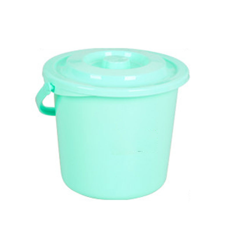 [迷你版 绿色带盖4升]加厚塑料桶美工桶带盖小水桶小桶杂物桶收纳桶塑料水桶简约创意生活日用家居清洁用品