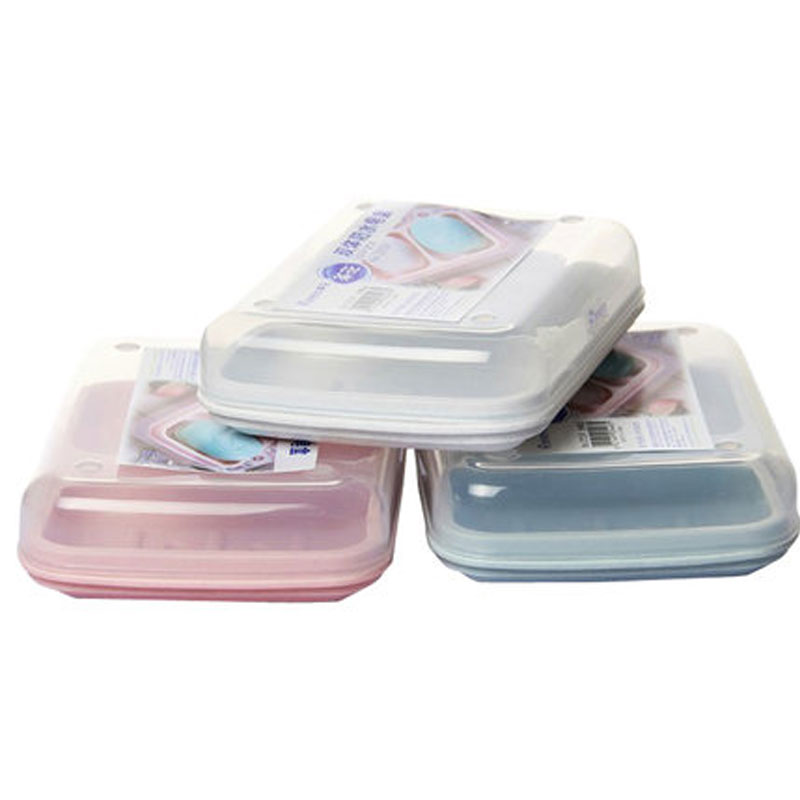收纳用品肥皂盒双格皂盒便携带盖卫生间大号大双体沥水香皂盒收纳盒生活日用