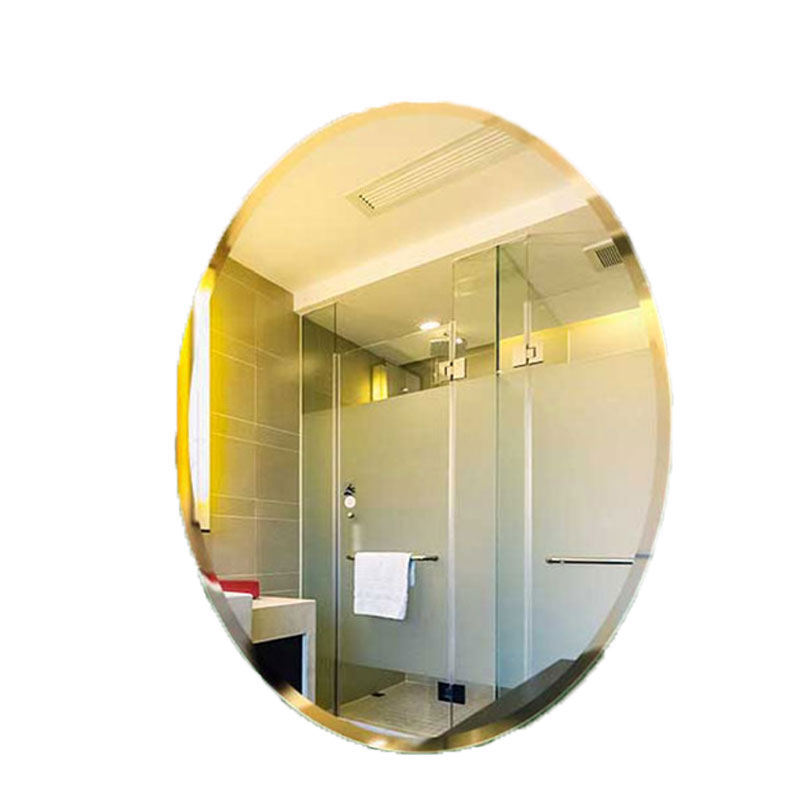 简约现代贴在墙上的厕所镜子粘贴免打孔贴墙自粘洗澡间椭圆形浴室镜壁挂镜
