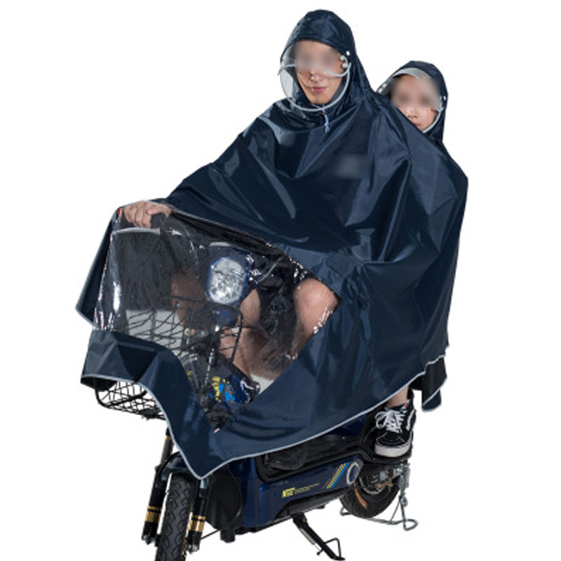 简约家用电瓶车电动自行车摩托车雨衣防雨单人双人三人母子成人加大雨披晴雨用具