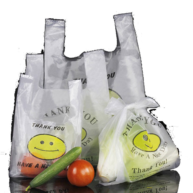趣涉家居背心笑脸购物塑料袋加厚方便食品大号手提包装袋子生活日用收纳用品收纳包
