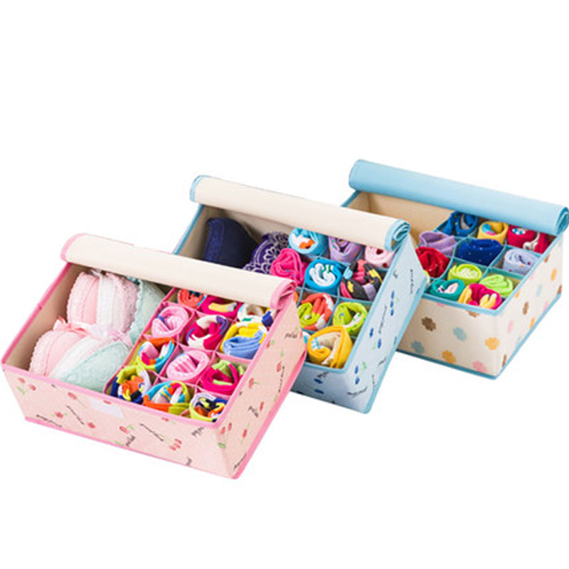 趣涉家居 牛津布内衣内裤收纳盒抽屉式布艺多格袜子宿舍神器整理箱储物盒子生活日用家用收纳盒储物盒居家用品