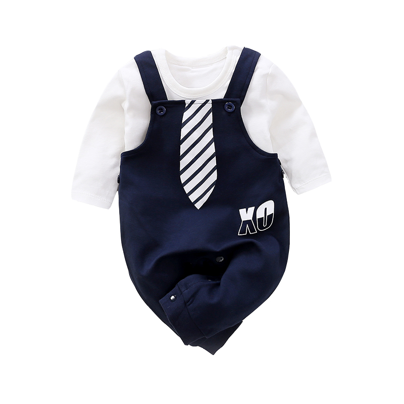 依尔婴婴儿衣服夏季男女儿童0-3岁宝宝春秋装婴幼儿外出服背带裤套装 WCF301