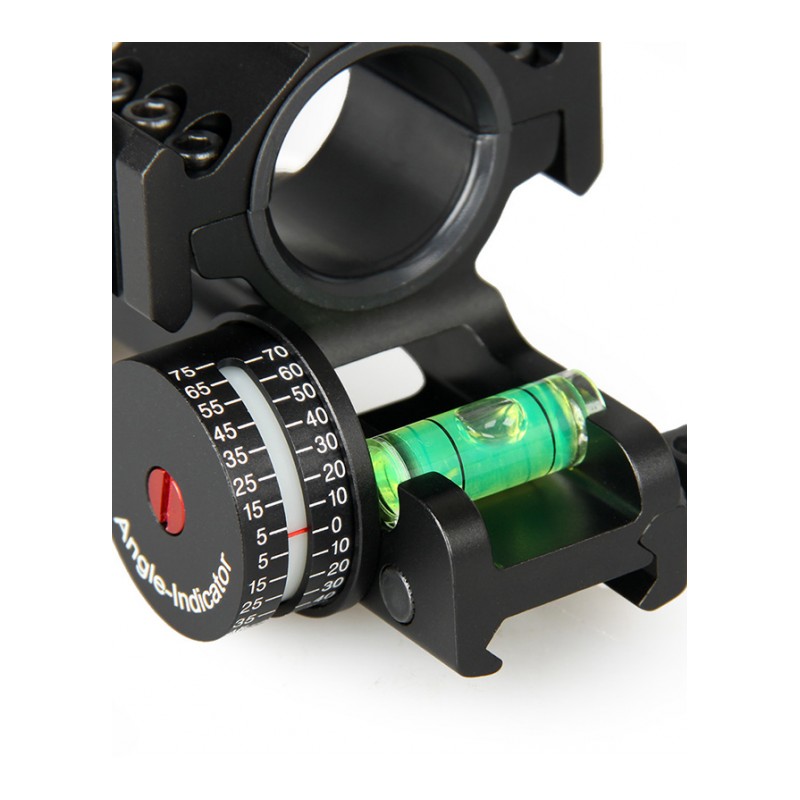 瞄准镜夹具25.4MM/30MM管径通用瞄准器支架20MM导轨连体带精密角度指示器水平仪