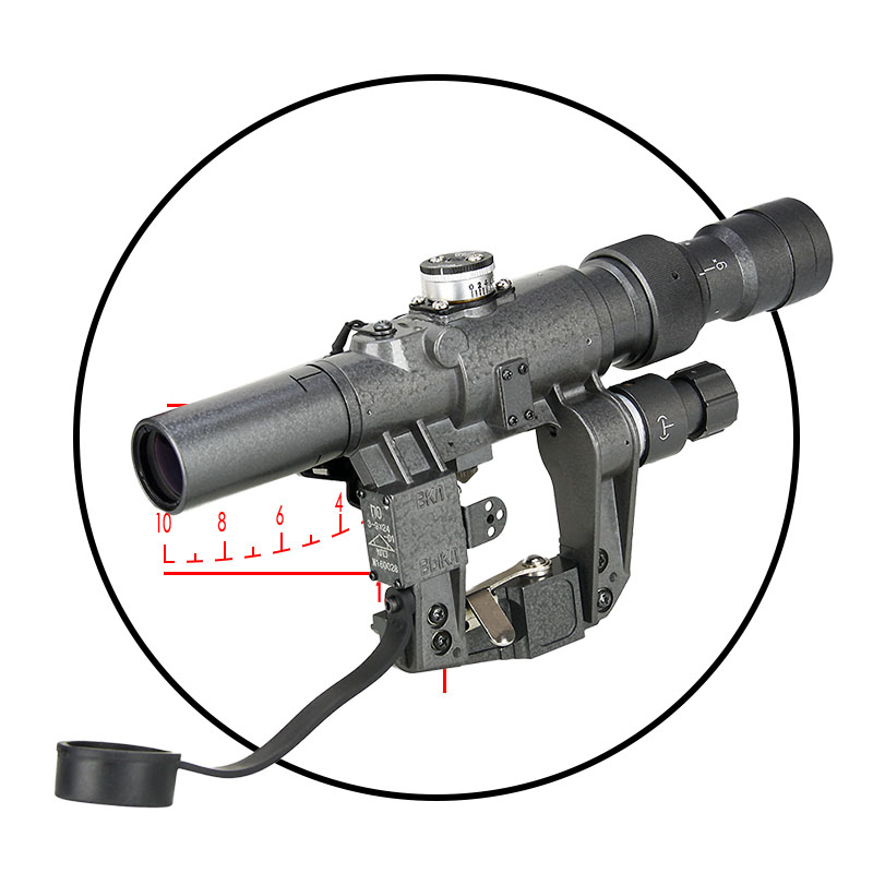 SVD专用3-9x42 测距分化高抗震瞄准器单筒望远镜喵准镜自带消光筒狙击瞄准镜